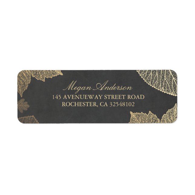 Chalkboard and Gold Leaves Fall Wedding (Front)