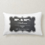 Chalkboard and Ornate Frame Lumbar Pillow<br><div class="desc">This vintage looking design is ideal for a couple that just got married. It features an ornate frame with a chalkboard background and the couple's last name with the Mr. and Mrs. title. This trendy and unisex design is ideal for a chic couple with discriminating taste. It makes a great...</div>