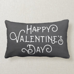 Chalkboard and Polkas Happy Valentine's Day Pillow