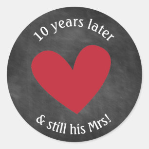 Chalkboard Anniversary Stickers Still His Mrs.