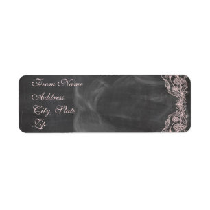 Chalkboard Antique Pink Floral Address Label