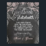 Chalkboard Antique Pink Wedding Photo Booth Poster<br><div class="desc">Chalkboard Antique Pink Floral Bridal Shower - textured black chalk board with chalk appearing text- for this casual but trendy stylish Chalkboard wedding for a formal but casual,  chic but country look - great for the old fashioned romantic wedding.</div>