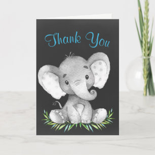 Chalkboard Aquarelle Elephant Garçon Merci