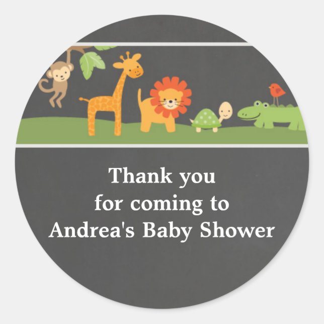 Chalkboard Arrière - plan Jungle Safari Stickers (Devant)