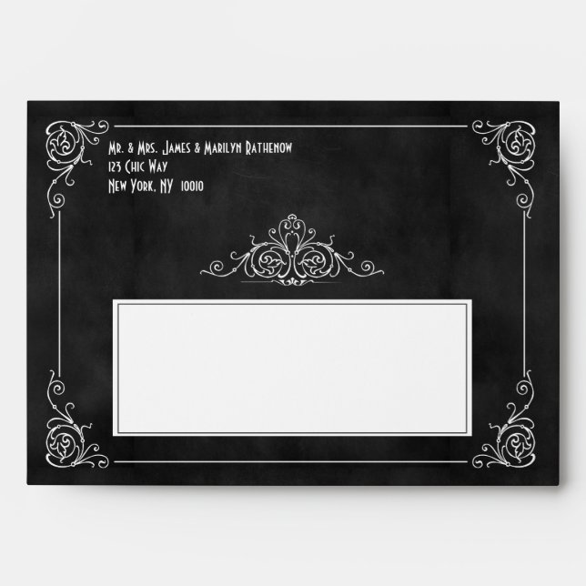 Chalkboard Art Deco Envelope (Front)