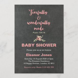 Chalkboard Avec crainte et merveilleux Invitation 