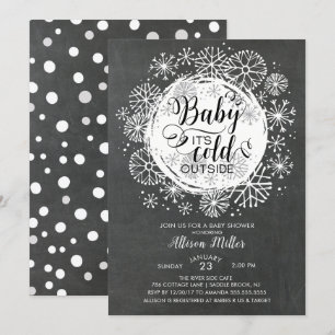 Chalkboard Baby C'est froid dehors Invitation