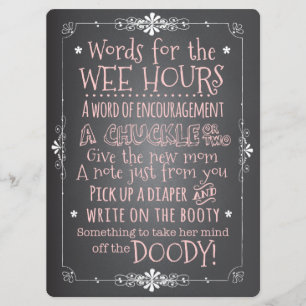 Chalkboard Baby Shower Activity Card Invitation