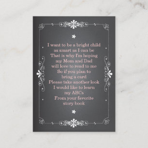 Chalkboard Baby Shower Book Insert Request Card