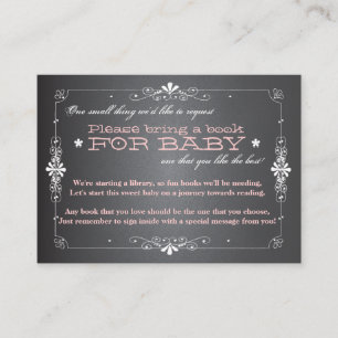 Chalkboard Baby Shower Book Insert Request Card