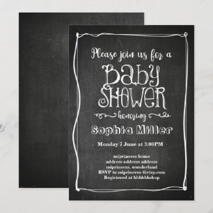 chalkboard baby shower invitation