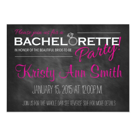 Chalkboard Bachelorette Party Invitation