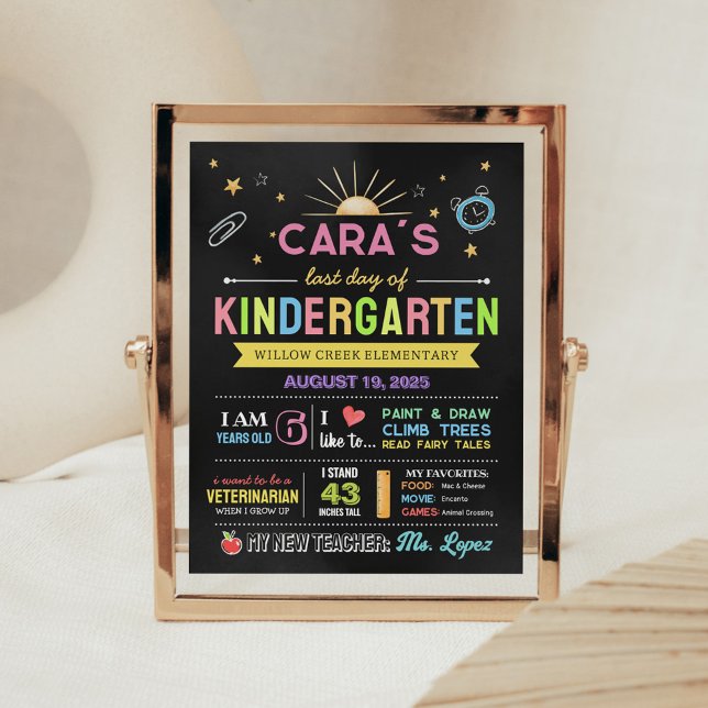 Chalkboard Back to School Last Day Sign (Back to School Chalkboard Last Day Sign)