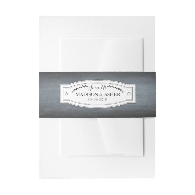 Chalkboard Badge Belly Band Invitation Belly Band (Front Example)