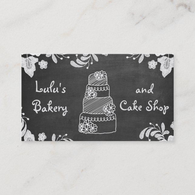 Chalkboard Bakery Business Card (Front)