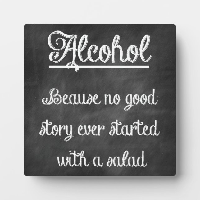 Chalkboard Bar Sign With Funny Quote Plaque (Front)