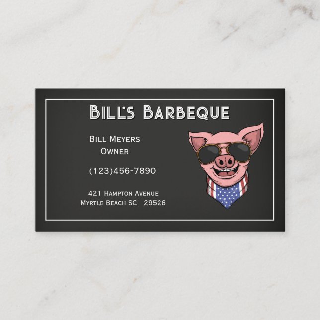 Chalkboard Barbecue Business Card (Front)