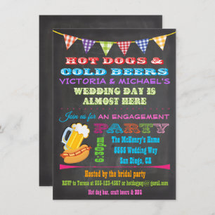 Chalkboard Barbecue Engagement Party Invitations