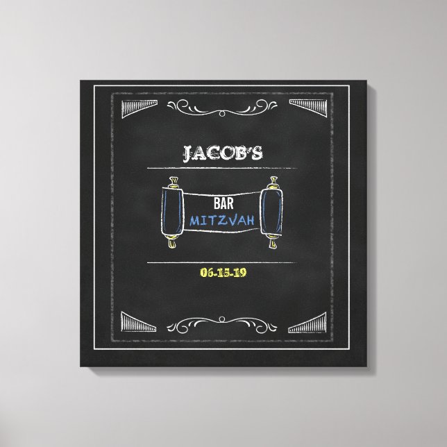 CHALKBOARD Bat Bar Mitzvah Sign In Board (Front)