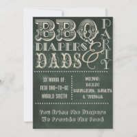 Chalkboard BBQ Diapers and Dads Baby Shower