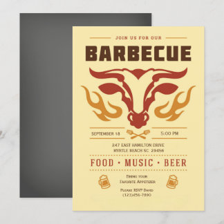 Chalkboard BBQ Grill  Cookout  Summer  Party Invitation
