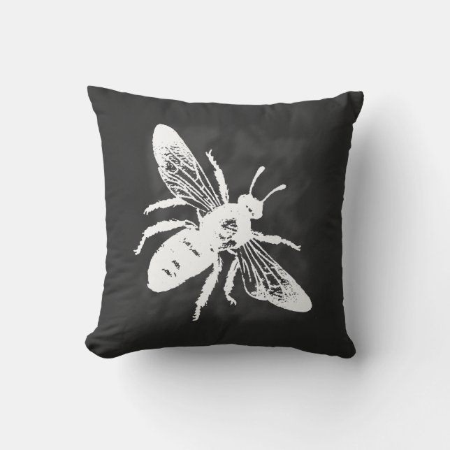 Chalkboard Bee Pillow (Front)