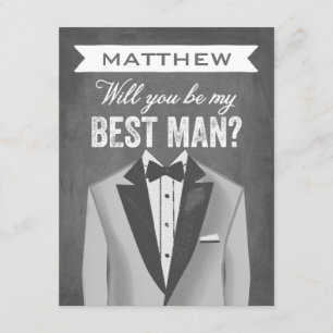 Chalkboard Best Man   Groomsman Invitation