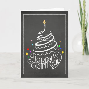 Chalkboard Birthday Cake Card