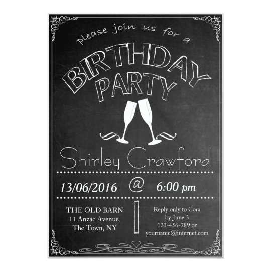 Chalkboard Birthday Celebration Invitation