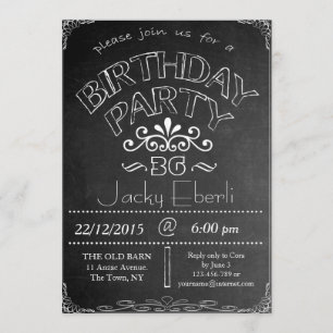 Chalkboard Birthday Celebration Invitation