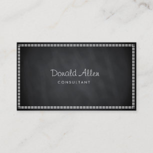 Chalkboard Black Vintage Professional Squared Business Card