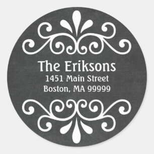 Chalkboard Black White Personalized Address Labels