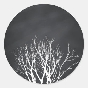 Chalkboard Blackboard Blank Tree Customize Classic Round Sticker