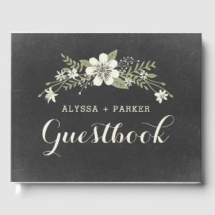 Chalkboard Bloom Wedding Guest Book