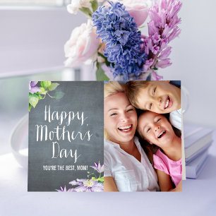 Chalkboard BloomMothers Day Photo Card