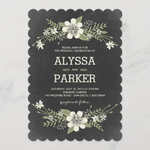 Chalkboard Blooms Invitations de mariage