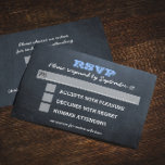 Chalkboard Blue Bar Mitzvah RSVP Card with Entree<br><div class="desc">These rustic RSVP Cards are perfect for any Bar Mitzvah celebration. Each line of text is fully customizable to say just what you want!  Text on back allows guests to choose an entree (can be fully customized)

Matching products available in the Chalkboard Blue Bar Mitzvah Collection.</div>
