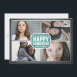 Chalkboard Blue Framed Hanukkah Photo Card<br><div class="desc">This rustic chalkboard style card is made exclusively for Zazzle and is perfect for a nostalgic yet modern holiday mailing. Marquee Hanukkah sentiment in blue accents your photo with white typography. Add an Envelopments Holiday Stamp from our extensive postage collection to match perfectly with your greeting. Envelopments envelopes, liners and...</div>