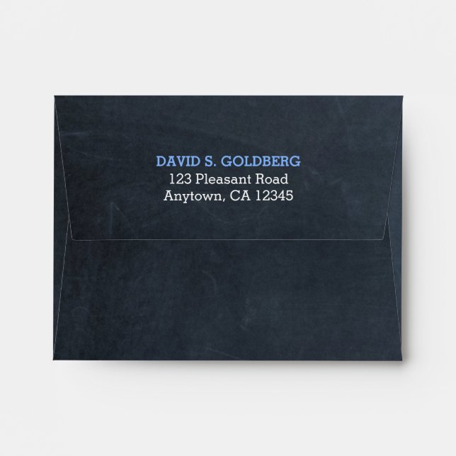 Chalkboard Blue Thank You Envelope (Back (Top Flap))