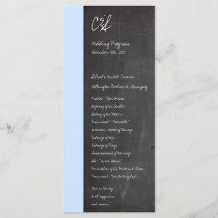 Chalkboard Blue Wedding Programs