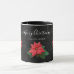 Chalkboard Botanical Merry Christmas Floral Mug<br><div class="desc">Elegant Modern Floral Poinsettia with Chalkboard background Christmas Pattern. You can customize this beautiful mug with your own text.</div>