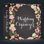 Chalkboard Botanical Wedding Organizer Binder<br><div class="desc">This sturdy and stylish 3-ring binder is available in three sizes and can be personalized with your names on the spine. Features a botanical floral wreath graphic.</div>