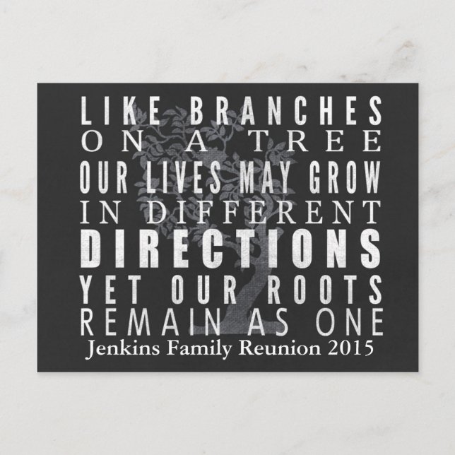 Chalkboard Branches Tree Family Reunion Invitation (Front)