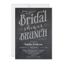 Chalkboard Bridal Shower Brunch Invitations