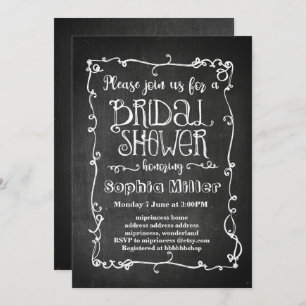 chalkboard bridal shower invitation