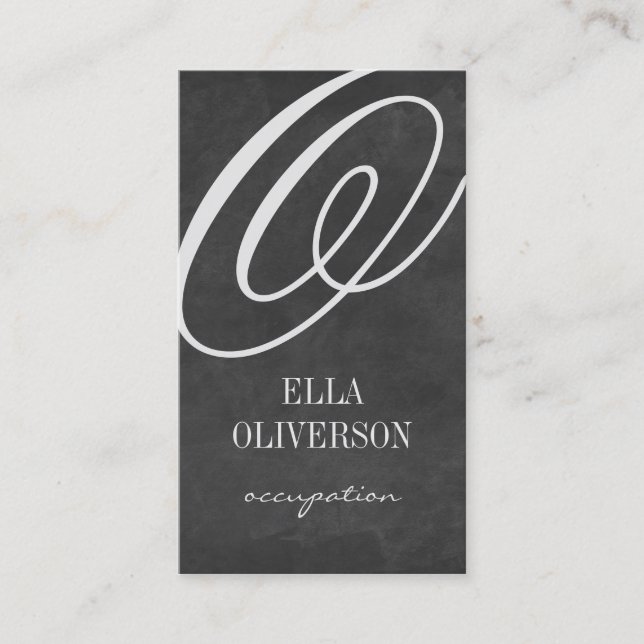 Chalkboard business card template Monogram (Front)