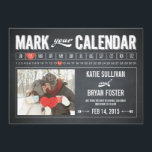 Chalkboard Calendar Photo Save The Date Cards<br><div class="desc">Request your guests to save the date for your wedding celebration with this stylish and modern chalkboard save the date card! Matching stamp,  address labels,  invitations,  and more are available at berryberrysweet.com or upon request.</div>
