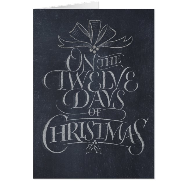 Chalkboard Calligraphy 12 Days of Christmas Carol (Front)