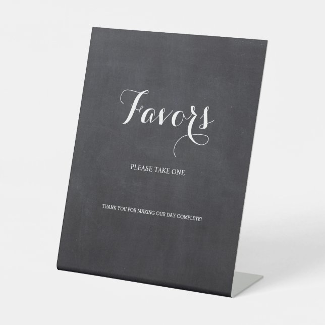 Chalkboard Calligraphy Favour Please Take One Pedestal Sign (Front)