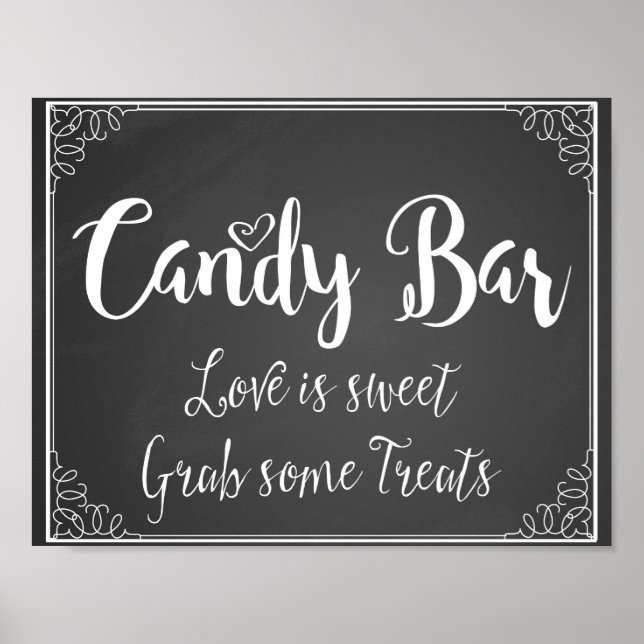 Chalkboard Candy Bar wedding or party print (Front)